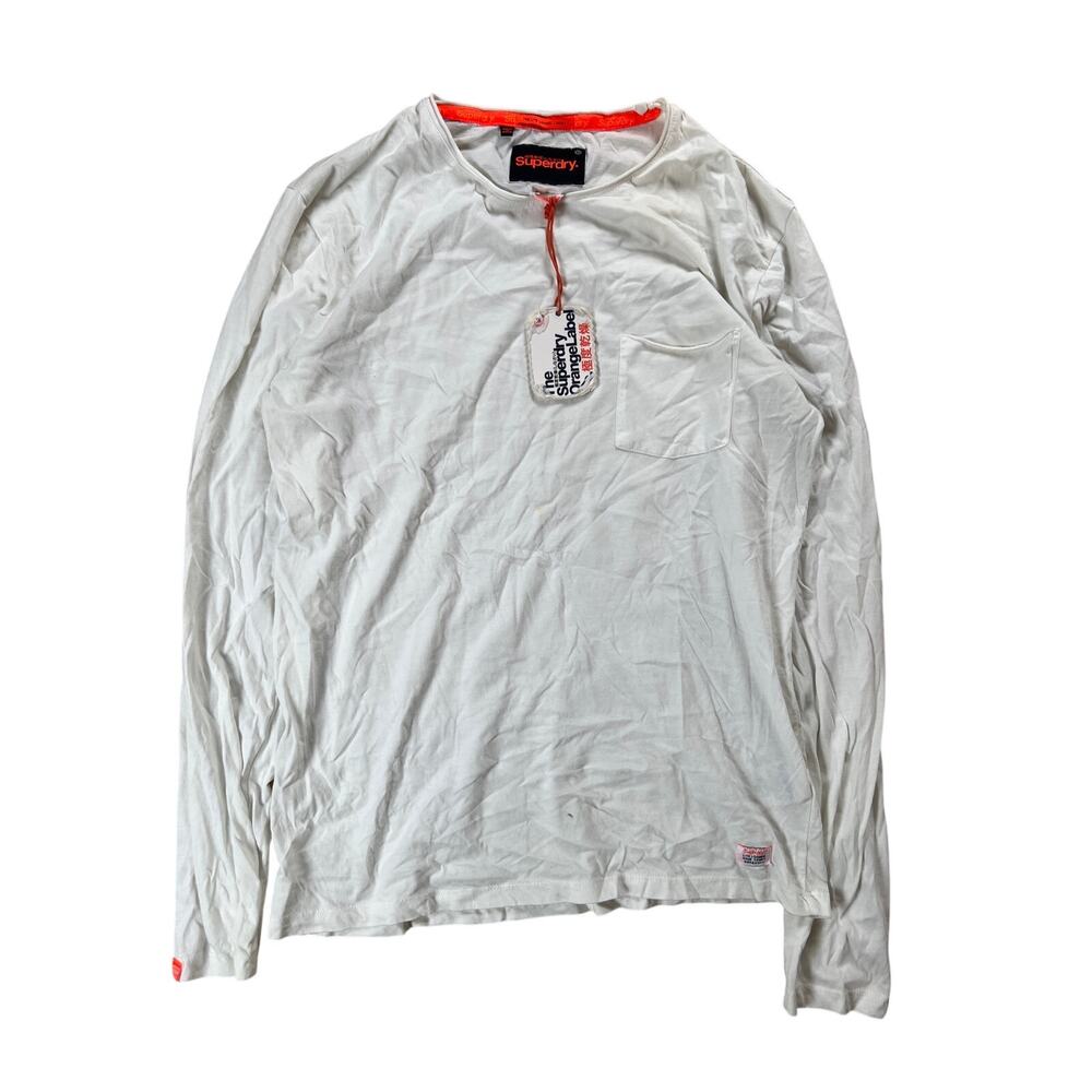 NWT SuperDry White Long Sleeve Men Top Size XL